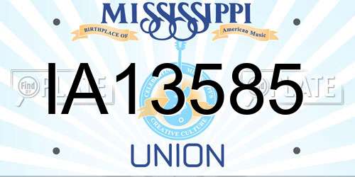 IA13585 Mississippi License Plate