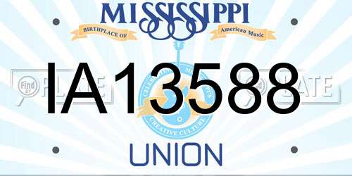 IA13588 Mississippi License Plate
