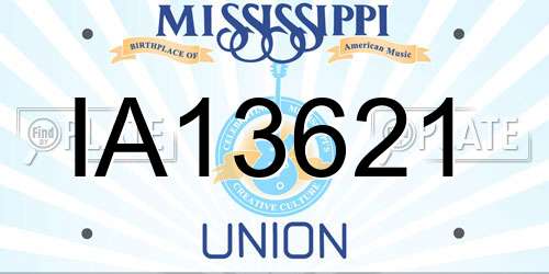 IA13621 Mississippi License Plate