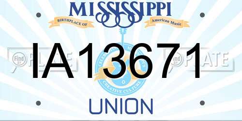 IA13671 Mississippi License Plate