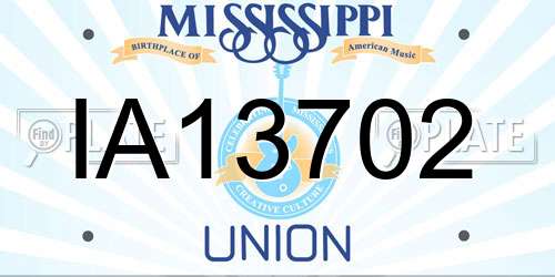 IA13702 Mississippi License Plate