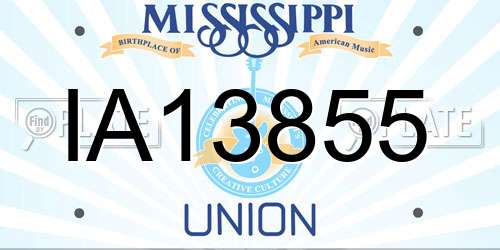 IA13855 Mississippi License Plate