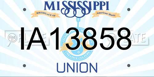 IA13858 Mississippi License Plate