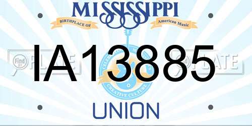 IA13885 Mississippi License Plate