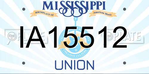 IA15512 Mississippi License Plate
