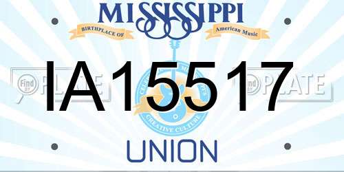 IA15517 Mississippi License Plate