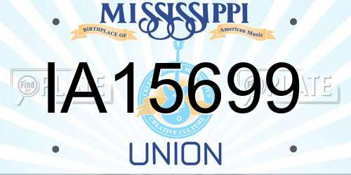 IA15699 Mississippi License Plate
