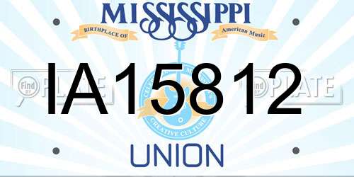 IA15812 Mississippi License Plate