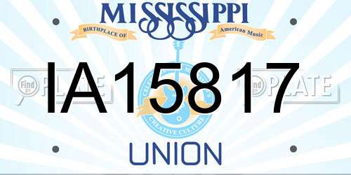 IA15817 Mississippi License Plate