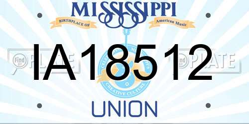IA18512 Mississippi License Plate