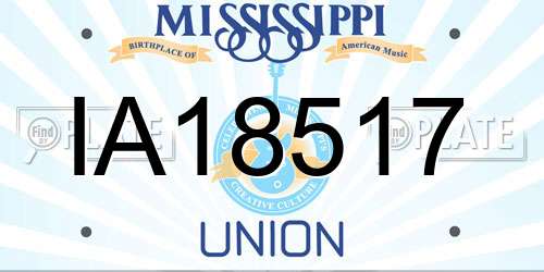 IA18517 Mississippi License Plate