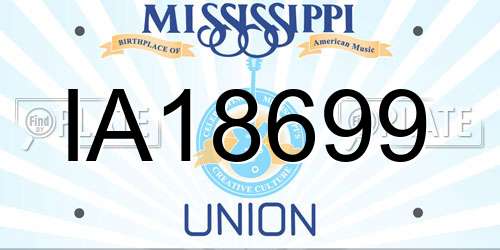 IA18699 Mississippi License Plate