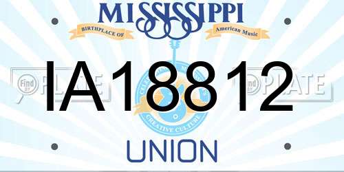 IA18812 Mississippi License Plate