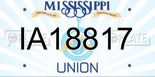 IA18817 Mississippi License Plate