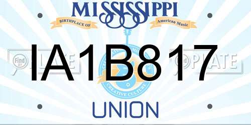 IA1B817 Mississippi License Plate