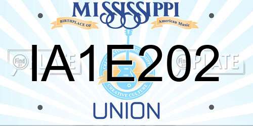 IA1E202 Mississippi License Plate