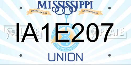 IA1E207 Mississippi License Plate