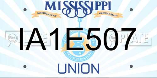 IA1E507 Mississippi License Plate