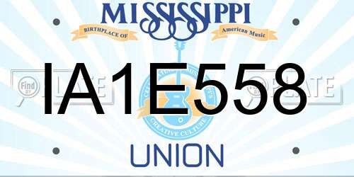 IA1E558 Mississippi License Plate