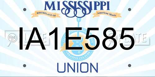 IA1E585 Mississippi License Plate