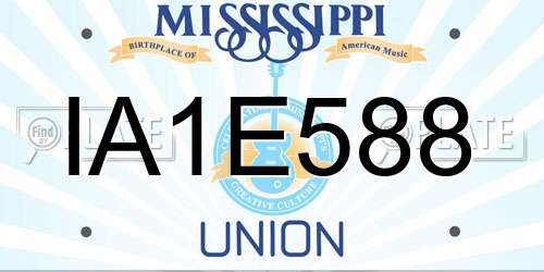 IA1E588 Mississippi License Plate