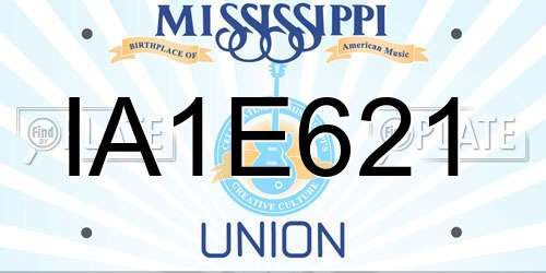 IA1E621 Mississippi License Plate