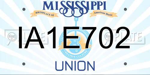 IA1E702 Mississippi License Plate