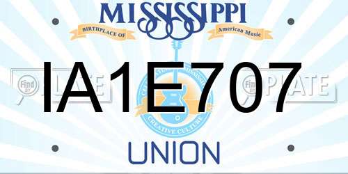 IA1E707 Mississippi License Plate