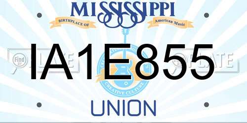 IA1E855 Mississippi License Plate