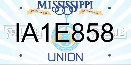 IA1E858 Mississippi License Plate