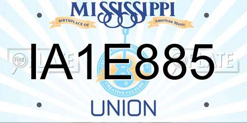 IA1E885 Mississippi License Plate