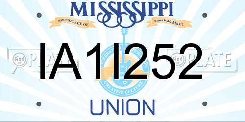 IA1I252 Mississippi License Plate
