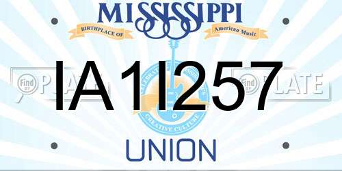 IA1I257 Mississippi License Plate