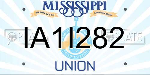 IA1I282 Mississippi License Plate