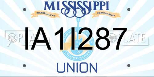 IA1I287 Mississippi License Plate