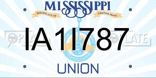 IA1I787 Mississippi License Plate