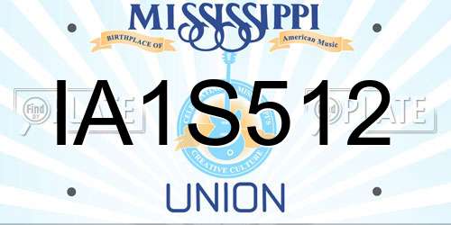 IA1S512 Mississippi License Plate