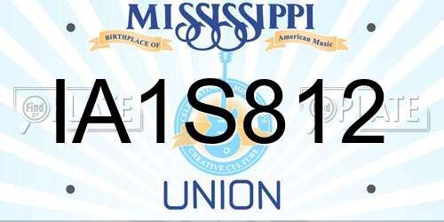 IA1S812 Mississippi License Plate