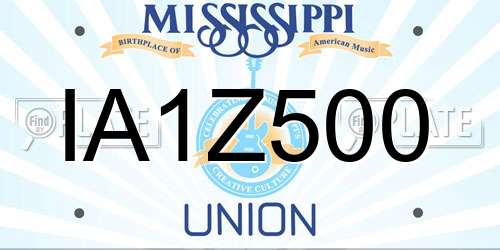 IA1Z500 Mississippi License Plate