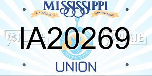 IA20269 Mississippi License Plate