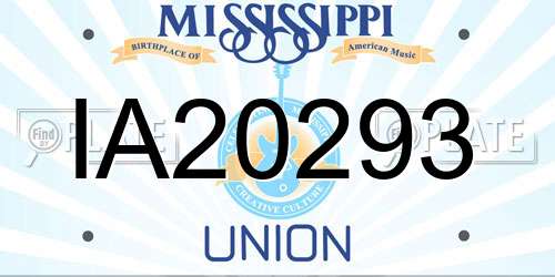 IA20293 Mississippi License Plate