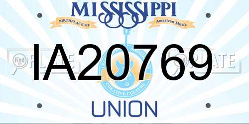 IA20769 Mississippi License Plate