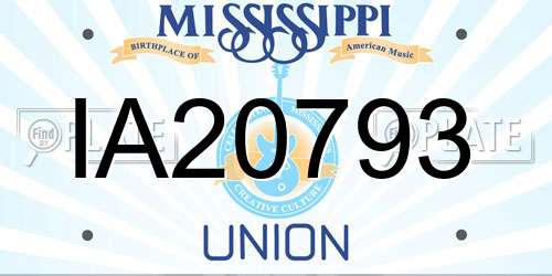 IA20793 Mississippi License Plate