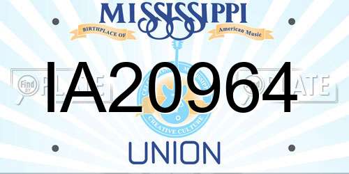 IA20964 Mississippi License Plate