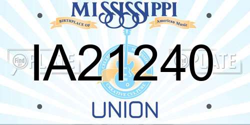 IA21240 Mississippi License Plate
