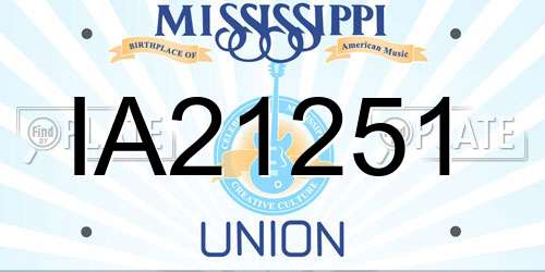 IA21251 Mississippi License Plate