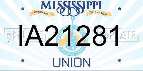 IA21281 Mississippi License Plate