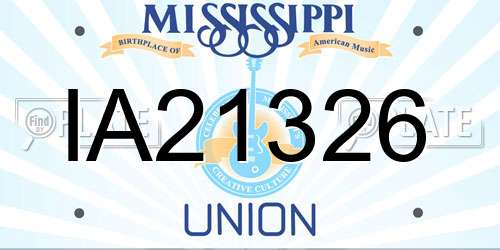 IA21326 Mississippi License Plate