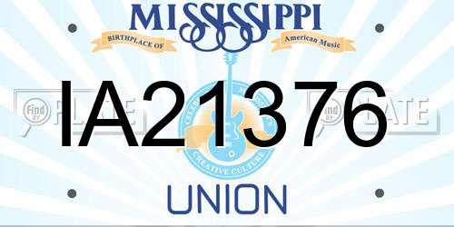 IA21376 Mississippi License Plate
