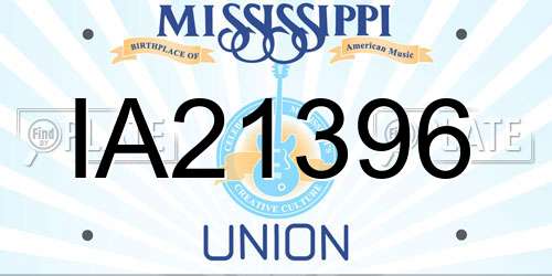 IA21396 Mississippi License Plate